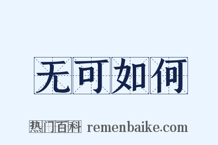 无可如何是什么意思的图片